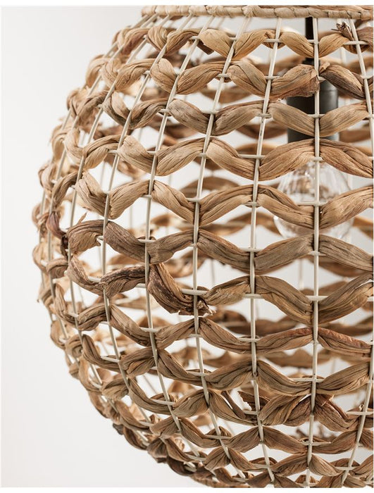 GRIFFIN Pendant light, Iron & Water Hyacinth, Natural colour, D:40*37*250