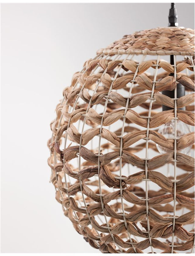 GRIFFIN Pendant light, Iron &Water Hyacinth, Natural colour, D:50.546*250
