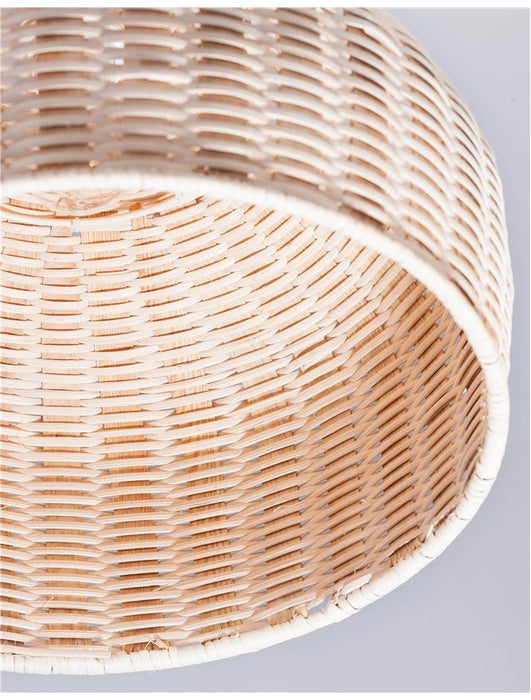 MIA Natural Ratan & Wood Black Fabric Wire & Base LED E27 1x12W IP20 Bulb Excluded D: 38.5 H: 250 cm