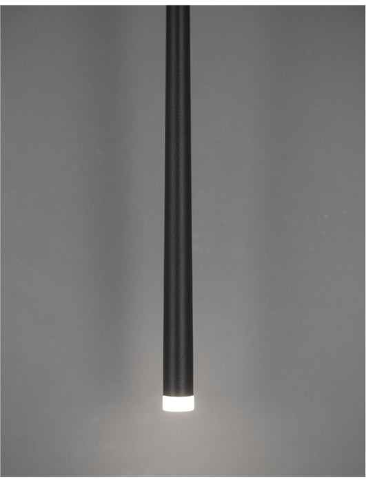GIONO Sandy Black Aluminium & Acrylic LED 3 Watt 230 Volt 160Lm 3000K IP20 D: 8 H1: 51 H2: 180 cm Adjustable Height