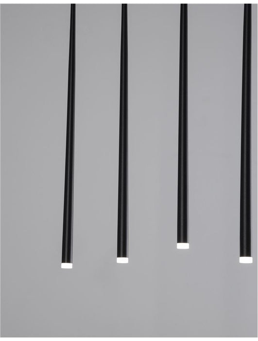GIONO Sandy Black Aluminium
& Acrylic 
LED 18 Watt 220 Volt
1933Lm 3000K IP20
L: 90 W: 5 H1: 51 H2: 180 cm Adjustable Height