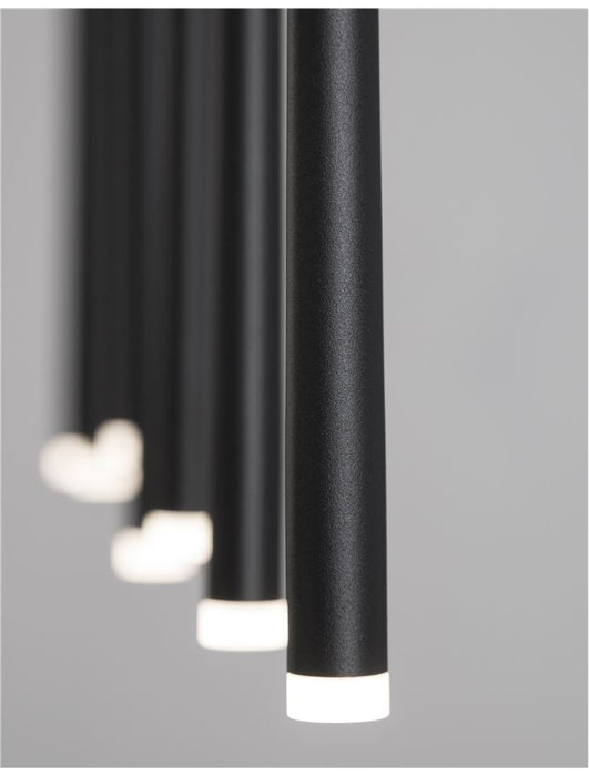 GIONO Sandy Black Aluminium & Acrylic LED 7x3 Watt 230 Volt 1280Lm 3000K IP20 L: 90 W: 5 H1: 51 H2: 230 cm