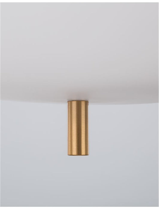 LATO Opal Glass Antique Brass Metal Black Fabric Wire LED E27 1x12 Watt 230 Volt IP20 Bulb Excluded D: 30 H1: 23 H2: 120 cm