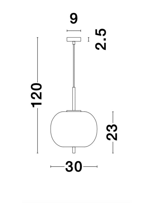 LATO Opal Glass Antique Brass Metal Black Fabric Wire LED E27 1x12 Watt 230 Volt IP20 Bulb Excluded D: 30 H1: 23 H2: 120 cm