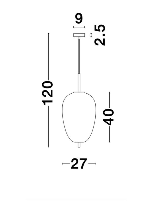 LATO Opal Glass Antique Brass Metal Black Fabric Wire LED E27 1x12 Watt 230 Volt IP20 Bulb Excluded D: 27 H1: 40 H2: 120 cm