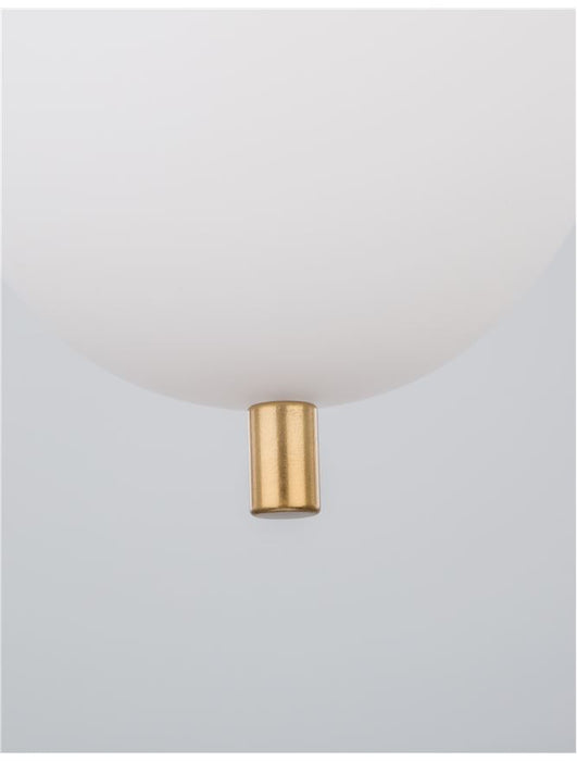 LATO Opal Glass Antique Brass Metal Black Fabric Wire LED E14 1x5 Watt 230 Volt IP20 Bulb Excluded D: 15.8 H1: 23 H2: 120 cm