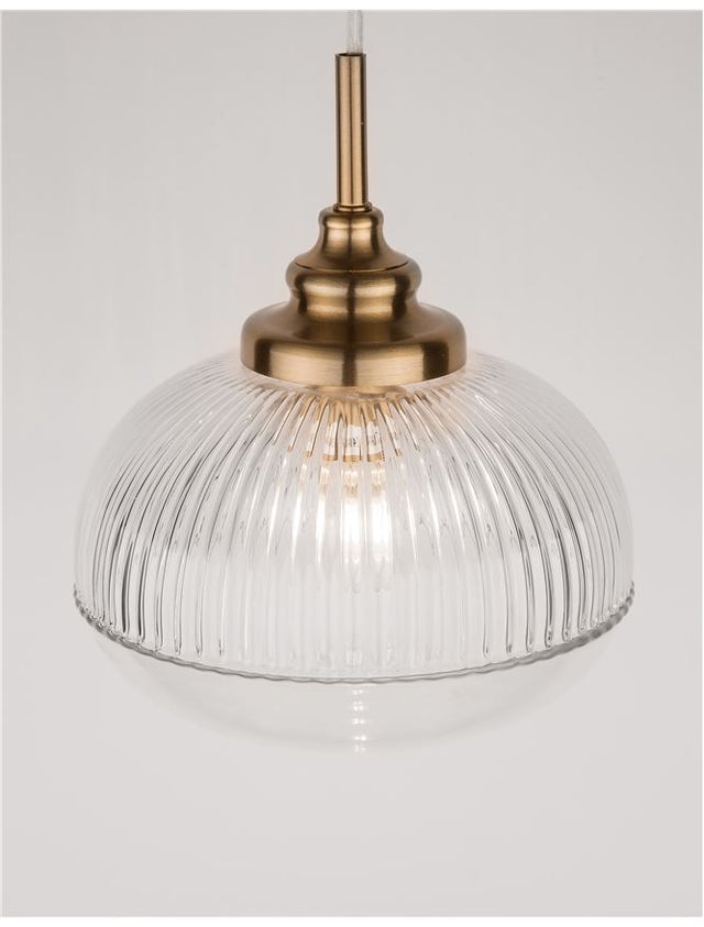 MOND Satin Gold Metal Clear Glass LED E14 1x5 Watt 230 Volt IP20 Bulb Excluded D: 18 H: 120 cm