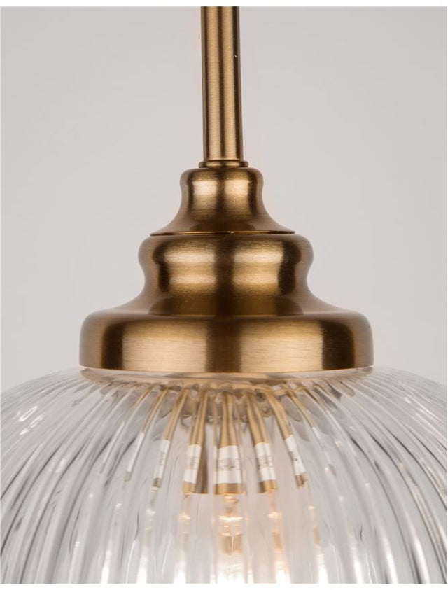 MOND Satin Gold Metal Clear Glass LED E14 1x5 Watt 230 Volt IP20 Bulb Excluded D: 18 H: 120 cm