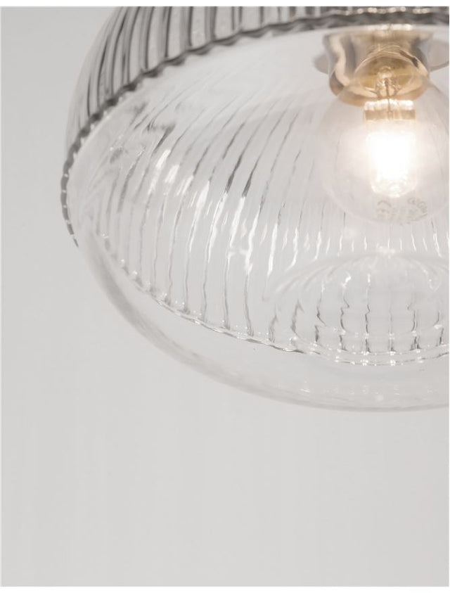 MOND Satin Gold Metal Clear Glass LED E14 1x5 Watt 230 Volt IP20 Bulb Excluded D: 18 H: 120 cm
