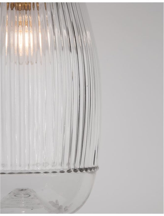 MOND Satin Gold Metal Clear Glass LED E14 1x5 Watt 230 Volt IP20 Bulb Excluded D: 13 H: 120 cm