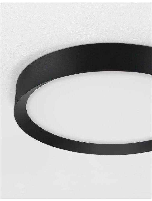 LUTON Sandy Black Aluminium Matt White Acrylic Diffuser LED 47 Watt 230 Volt 3525Lm 3000K IP20 D: 55 H: 8.5 cm