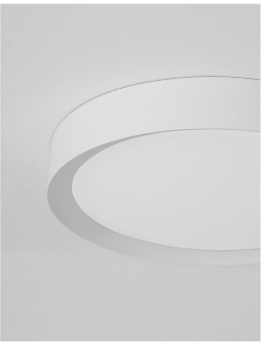LUTON Sandy White Aluminium Matt White Acrylic Diffuser LED 47 Watt 230 Volt 3525Lm 3000K IP20 D: 55 H: 8.5 cm