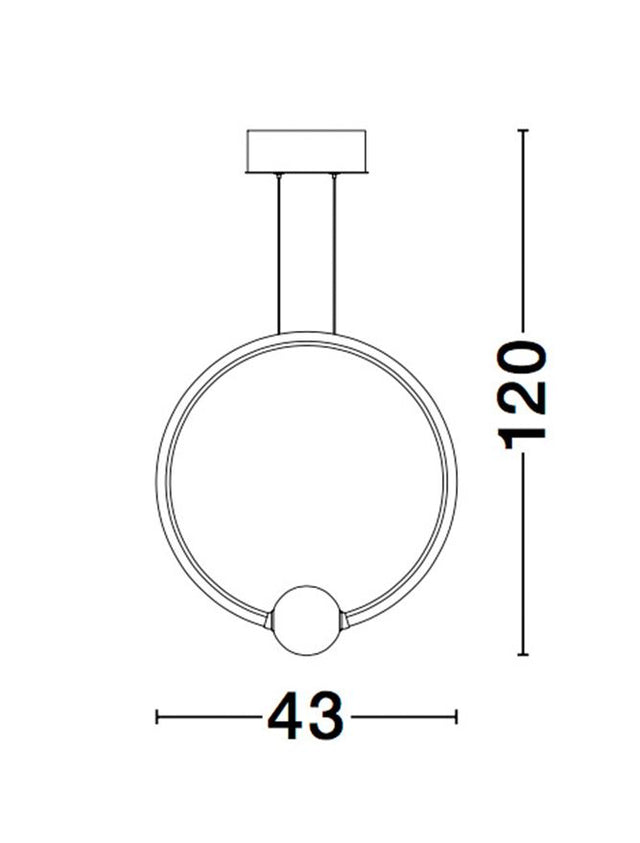 CELIA Dimmable Satin Gold Aluminium Opal Glass LED 25.6 Watt 230 Volt 1370Lm 3000K IP20 D: 43 W: 10 H: 120 cm