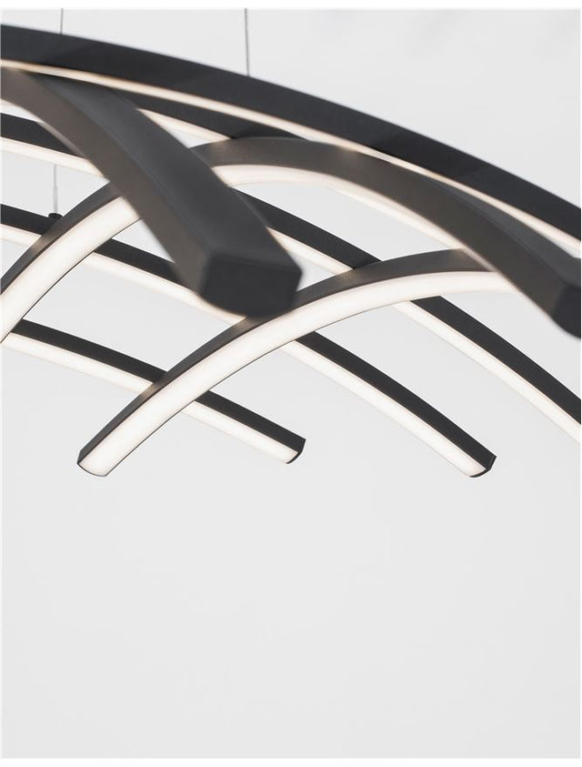 NARVI Dimmable Sandy Black Aluminium & Acrylic LED 83 Watt 230 Volt 4000Lm 3000K IP20 D : 81 W: 81 H: 150 cm
