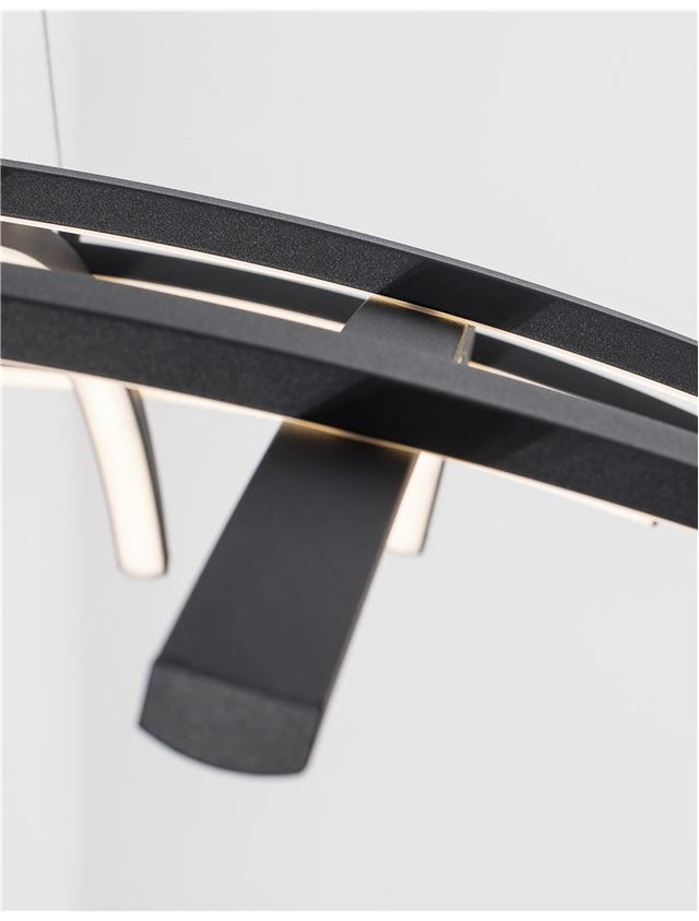 NARVI Dimmable Sandy Black Aluminium & Acrylic LED 83 Watt 230 Volt 4000Lm 3000K IP20 D : 81 W: 81 H: 150 cm