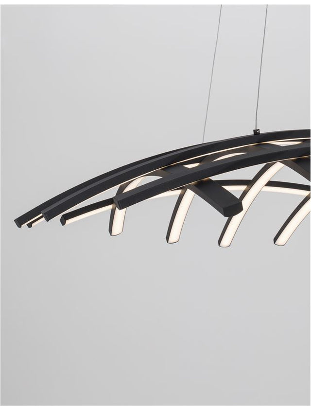 NARVI Dimmable Sandy Black Aluminium & Acrylic LED 83 Watt 230 Volt 4000Lm 3000K IP20 D : 81 W: 81 H: 150 cm