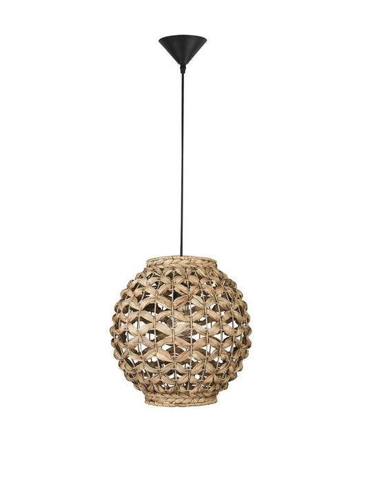 GRIFFIN Dried Water Hyacinth Black Fabric Wire & Base LED E27 1x12 Watt 230 Volt IP20 Bulb Excluded D: 30.5 H: 215 cm