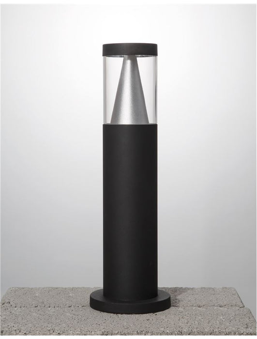 ROCK Sandy Black Aluminium Silver Aluminium & Clear Acrylic LED 10 Watt 760Lm 3000K CRI>80 220-240 Volt Beam Angle 120° IP65 D: 9 H: 43 cm
