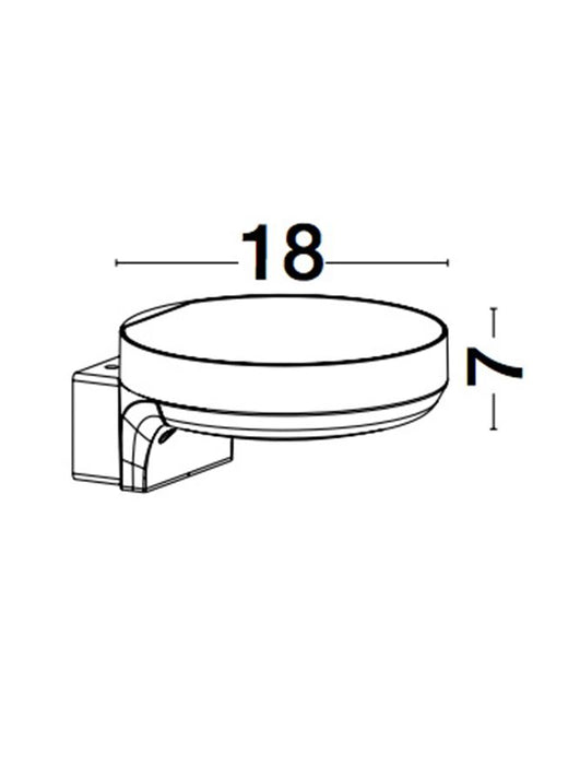 ENZI Dark Gray Aluminium Acrylic Diffuser LED 17 Watt 1050Lm 3000K CRI>80 100-240 Volt Beam Angle 180° IP54 D: 18 W: 18 H: 7 cm