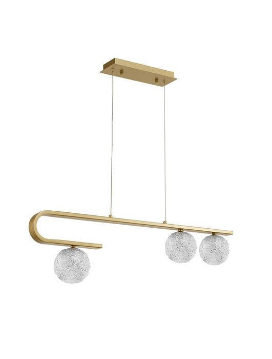 MIRANO Clear Structured Glass & Brass Gold LED G9 3x5 Watt 230 Volt IP20 Bulb Excluded L: 80 W: 10 H: 180 cm