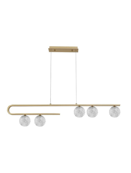 MIRANO Clear Structured Glass & Brass Gold LED G9 5x5 Watt 230 Volt IP20 Bulb Excluded L: 113 W: 10 H: 180 cm