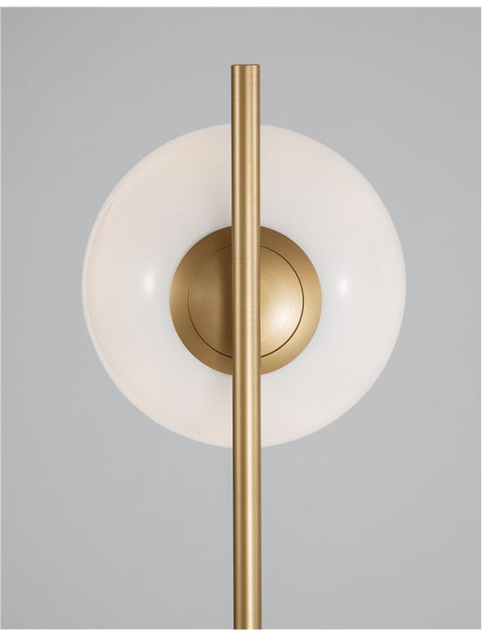 CANTONA White Opal Glass Brass Gold & Marble LED E27 1x12 Watt 230 Volt IP20 Bulb Excluded D1: 30 D2: 20 H: 155 cm