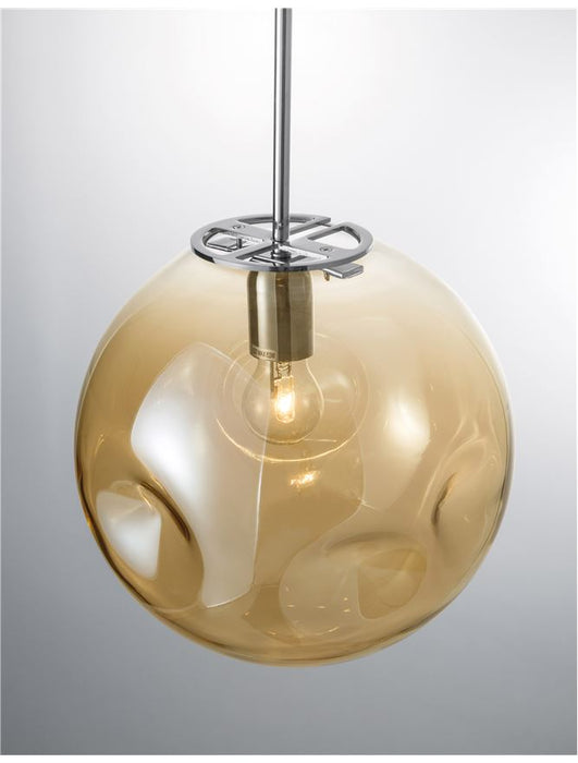 MAYAN Chrome Metal Champagne Glass LED E27 1x12 Watt 230 Volt IP20 Bulb Excluded D: 30 H1: 53 H2: 120 cm