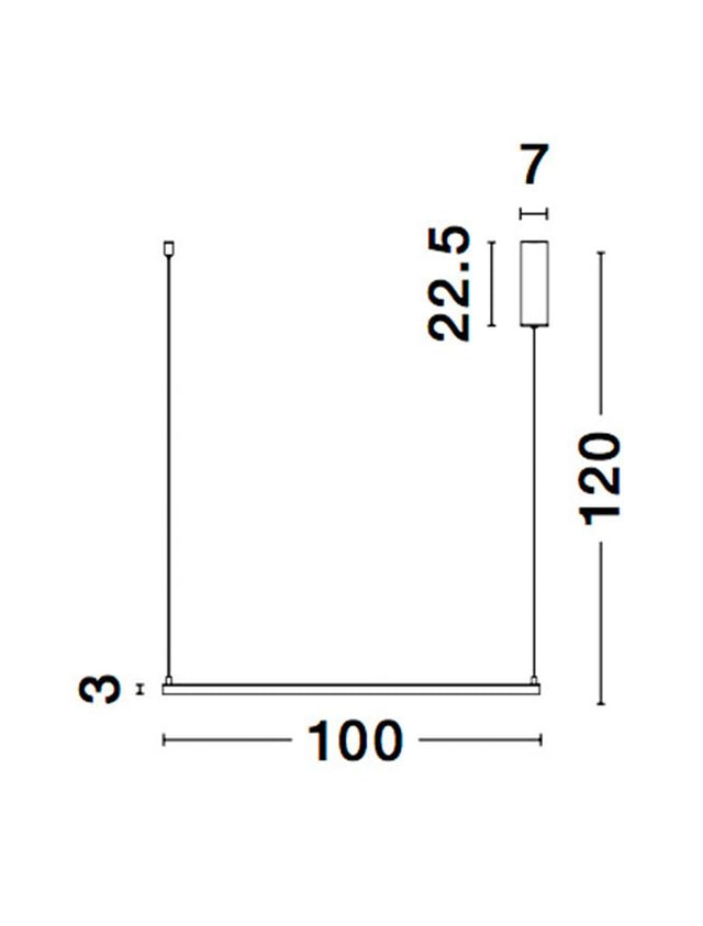 ETERNA Dimmable Sandy White Aluminium & Acrylic LED 50 Watt 230 Volt 3818Lm 3000K IP20 L: 100 H: 120 cm