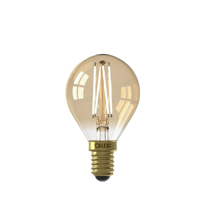 LED Gold Full Glass Filament Golf Ball E14 Bulb