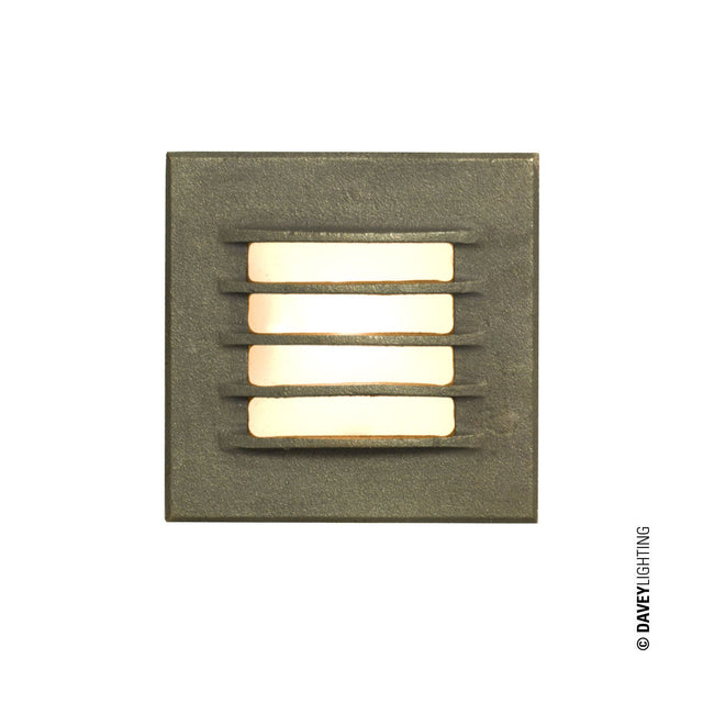 LOW VOLTAGE RECESSED STEP LIGHT, BACK BOX, SANDBLASTED BRONZE