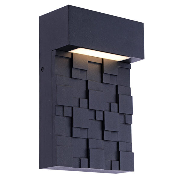 9W Led Sand Black Outdoor Wall Light