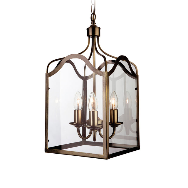 8638AB Monarch Antique Brass Lantern 3 Light