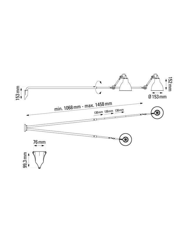 Lampe Gras N°213 L Double