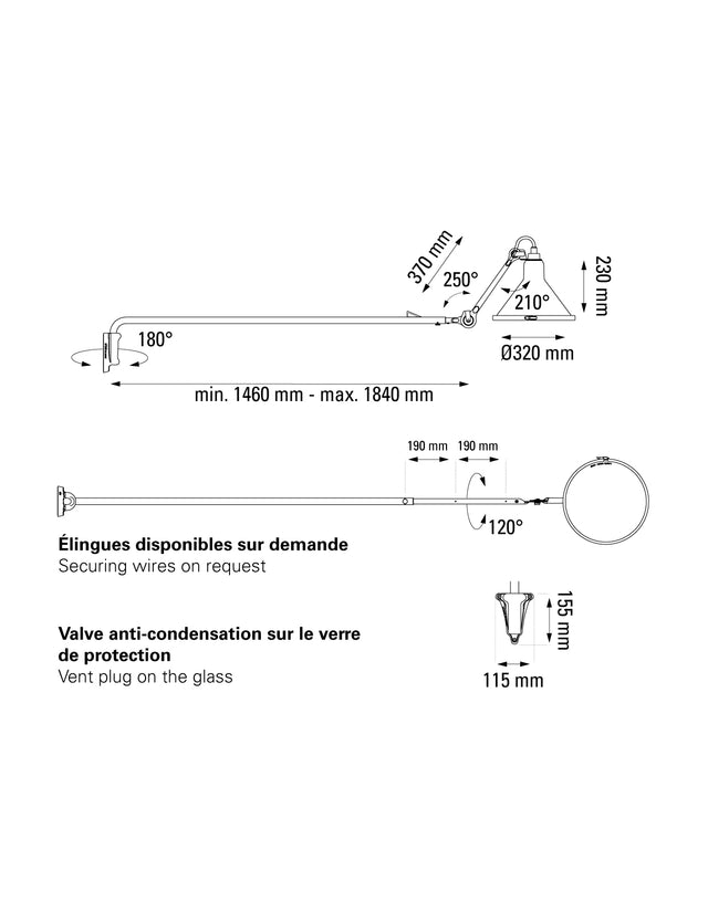 Lampe Gras N°213 XL Outdoor