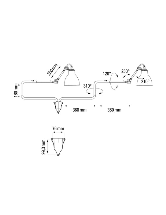 Lampe Gras N°303 Double