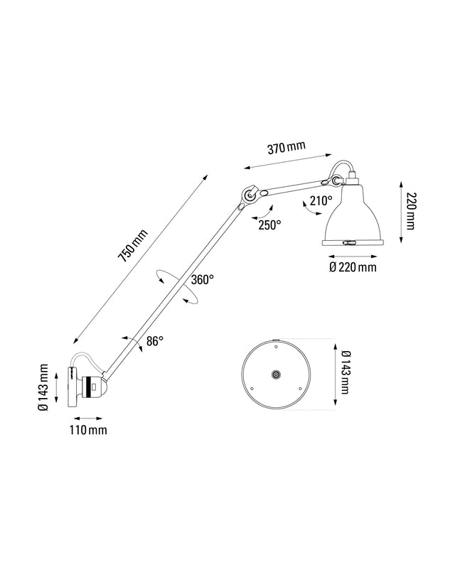 Lampe Gras N°304 XL 75 Outdoor