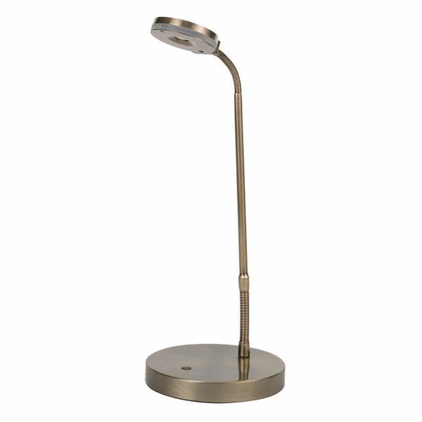 8W 650Lm Dimmable Desk lamp in Antique Brass