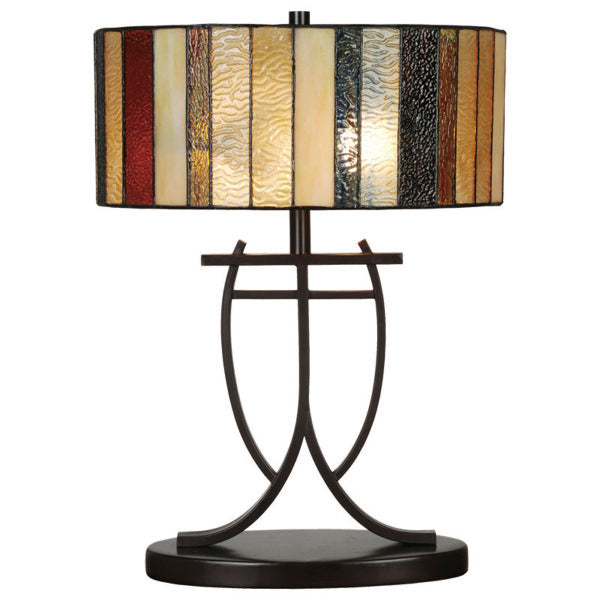 14" ROUND LEAD TIFFANY TABLE LAMP