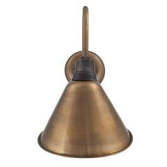 Industville Vintage Cone Shaped Barn Swan Neck Retro Wall Sconce Lamp - Brass