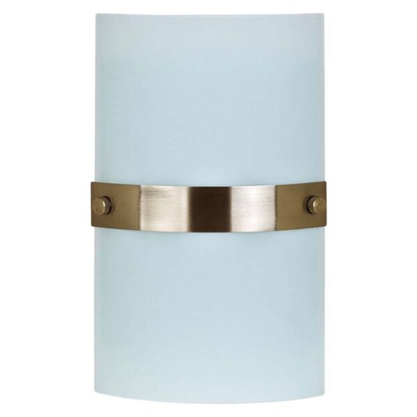 2 X E14 GLASS WALL LIGHT WITH ANT BRASS