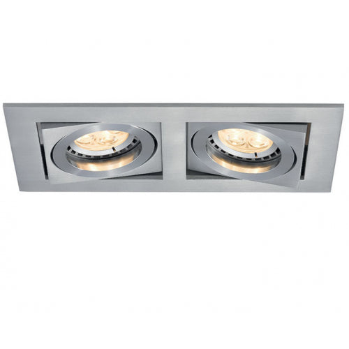 LYRIC 2 X 50W GU10 BRUSHED ALUMINIUM DOWNLIGHT