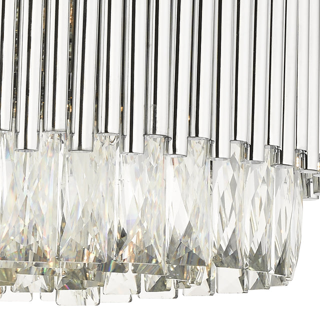 Astoria 13 Light Crystal Pendant with Polished Chrome Bars
