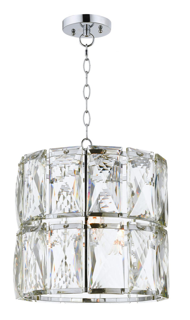 Aurora 1 Light Crystal Pendant Polished Chrome