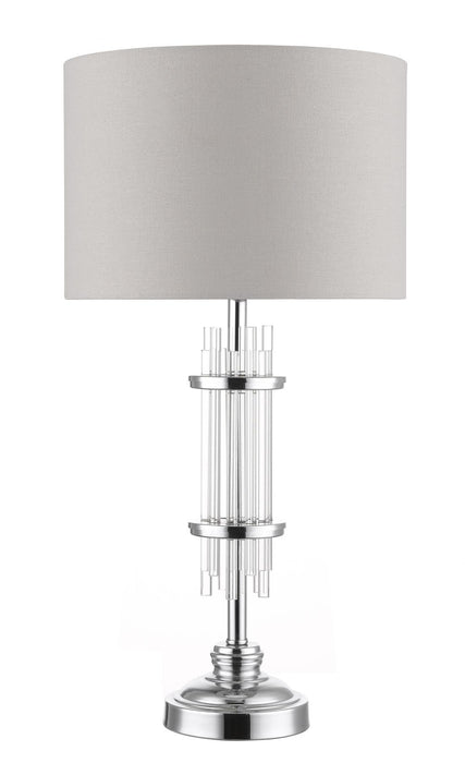 Chrysler Polished Chrome and Crystal Table Lamp c/w Shade