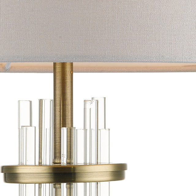 Chrysler Antique Brass and Crystal Table Lamp c/w Shade