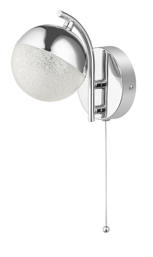 Dew 1 Light Bathroom Wall Light Polished Chrome