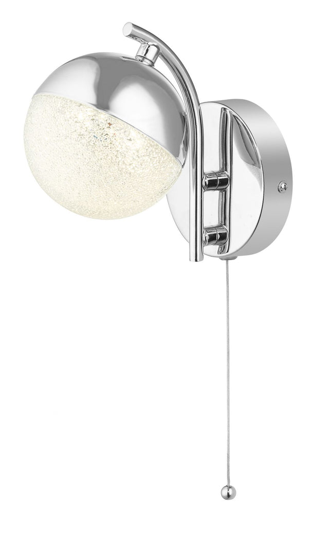 Dew 1 Light Bathroom Wall Light Polished Chrome