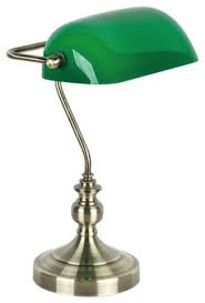 BANKERS LAMP GREEN GLASS