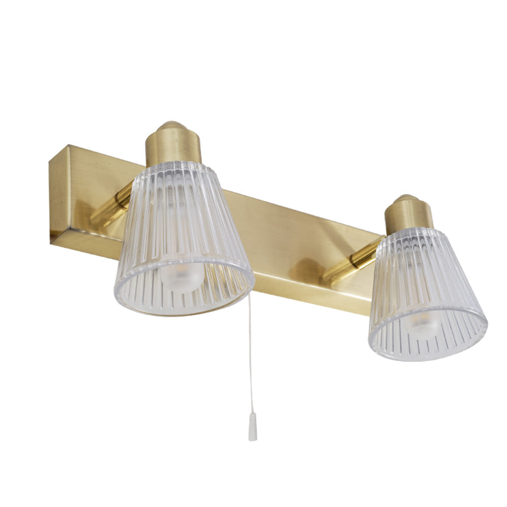 Satin brass shop wall sconce