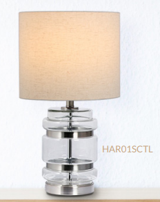 Hartley Satin Chrome Table Lamp with Shade